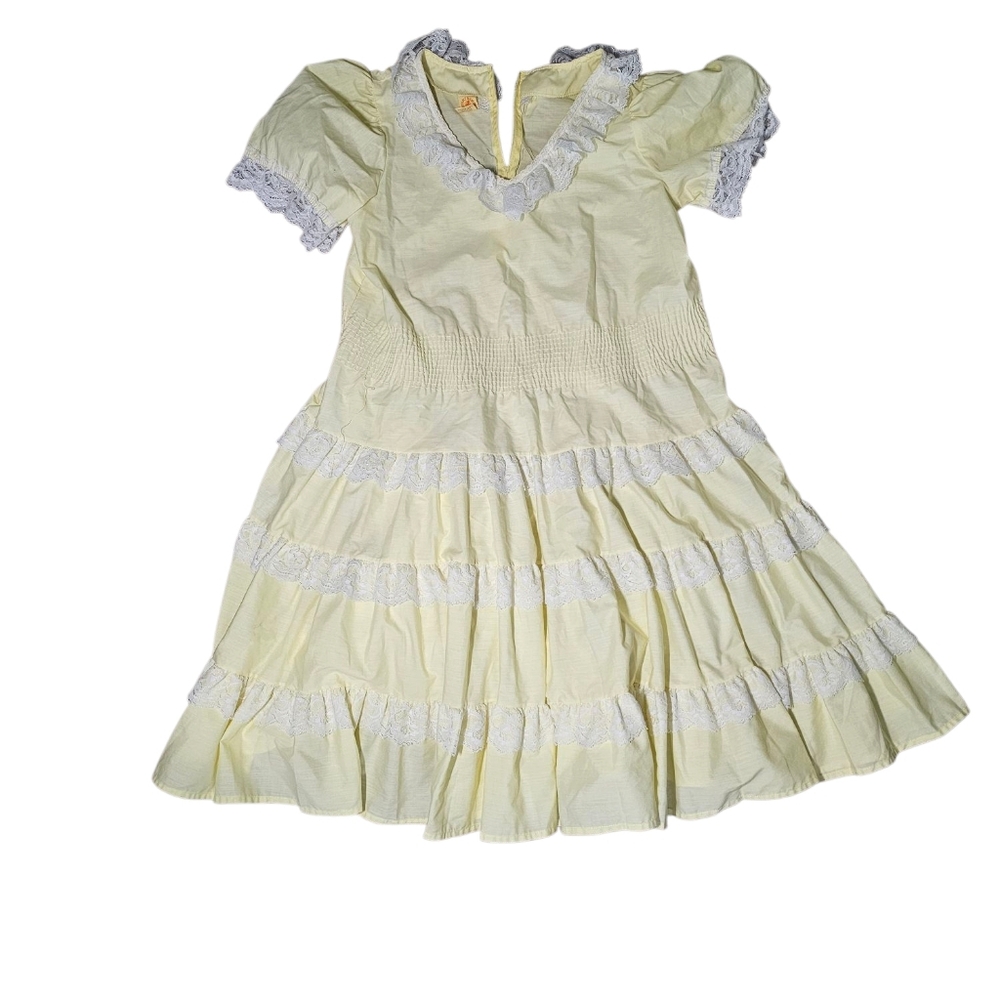 Vintage Partners Please Square Dance Dress Size 12 USA yellow